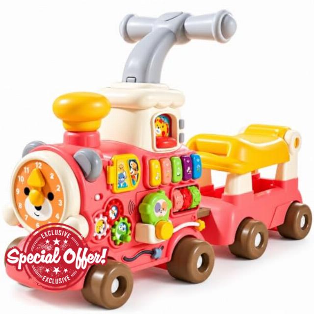 Baby Walker 5 in 1 Ride On Toddler Push Walker Steam Train Toy                                                          5 in 1 Walker
