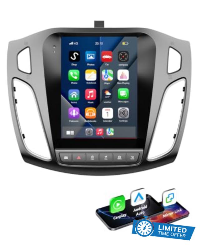 ESSGOO 4+64G Android 15 Car Radio Wireless CarPlay Android Auto for Ford                                                          Focus MK3 2012-2018 Car Stereo 9.7 Inch 1080P Touchscreen with Bluetooth GPS Navigation Mirror Link FM/AM RDS SWC WiFi