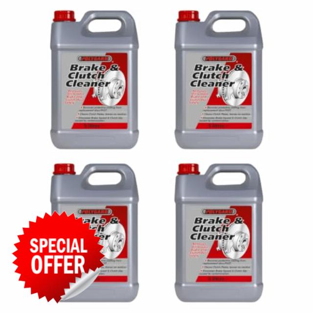 Polygard Brake & Clutch Cleaner 20L (4 x 5L) | Professional Brake Cleaner & Degreaser | Fast Drying Residue Free Formula | Removes Oil