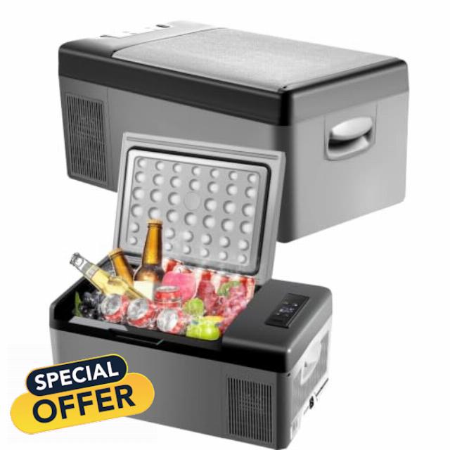 Mini Fridge Refrigerator Portable Car Freezer 15L Compressor Cooler -4℉~50℉ Adjustable Temperature Compressor Freezer for Outdoor