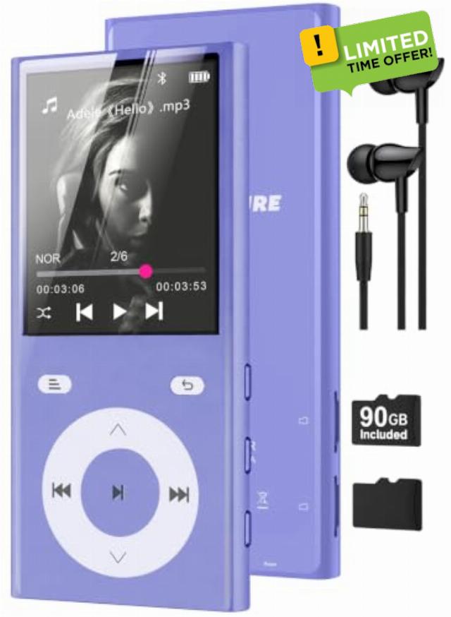 90GB MP3 Players with Bluetooth 5.3