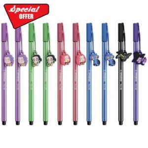 STABILO Pen 68 KPop Demon Hunters                                                          Premium Fibre-Tip Pen - Color-Mix Box of 10 - with Assorted Characters Designs with Charms