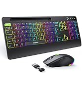 seenda WGJP-031 Small Wireless Keyboard and Mouse, Ultra Compact Rechargeable USB Keyboard and Mo...