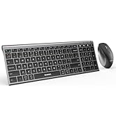 seenda COE64-3 Pro Bluetooth Backlit Keyboard and Mouse Combo Black Grey | Wireless Rechargeable ...