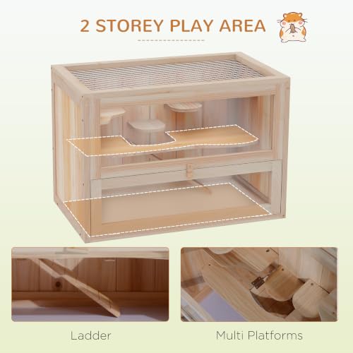 Natural Wood Finish Gerbil Cage