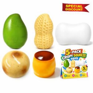 5PC Crunchy Mango Peanut Soap Pudding Potato Squishy Asmr Bead Filled
