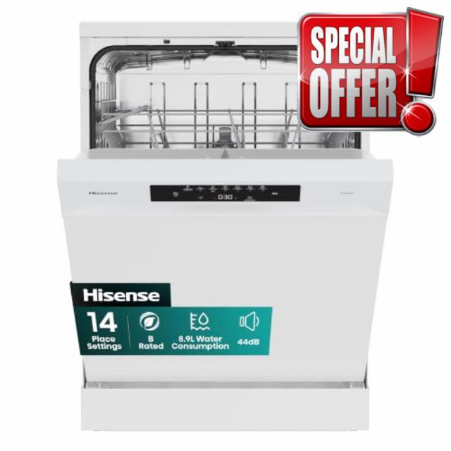 Hisense Hi4 Standard Dishwasher - White - B Rated           [Energy Class B]