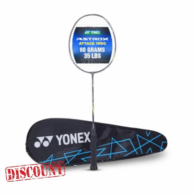 Yonex Astrox Attack 10DG Ultra Strong| Made with Japanese Graphite|Strung Badminton Racquet with Full Cover 80 Grams - 32 Lbs