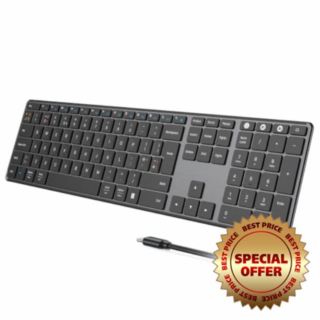 Seenda SK64-3 Slim Bluetooth Keyboard Rechargeable Multi-Device