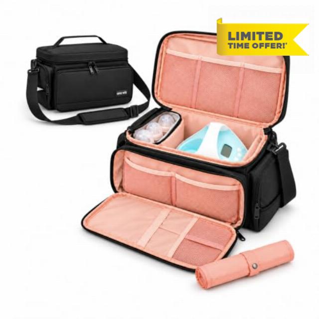 Breast Pump Carry Bag for Spectra S1 & S2                                                          Padded Storage Bag with Removable 3-Bottle Cooler