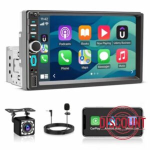 Single Din Car Stereo with Wireless Apple CarPlay & Android Auto