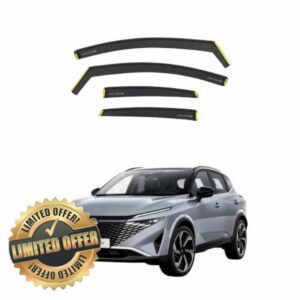 Wind Deflectors For NISSAN QASHQAI MK3 2021-2026 SUV 5 Doors 4pcs - Keep Your Car Ventilated In Rain - Reduce Wind Turbulence - Tinted In-Channel Type Rain Visors