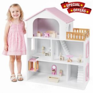 COSTWAY Large Kids Dollhouse