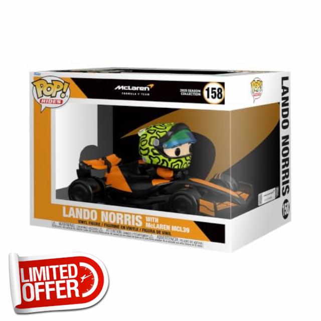 Funko POP! Rides Super Deluxe: McLaren - Lando Norris - Vinyl Figure                                                          Official Merch - Collectable Vinyl Figurine for Shelf Display - Birthday Gift Idea for Fans and Collectors