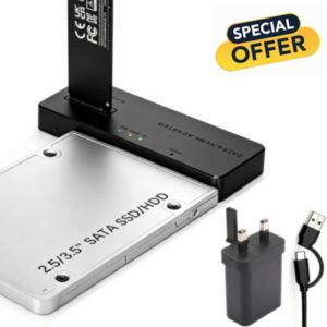 2-in-1 M.2 NVME Docking Station & SATA to USB Adapter with 30W USB Charger                                                          10Gbps