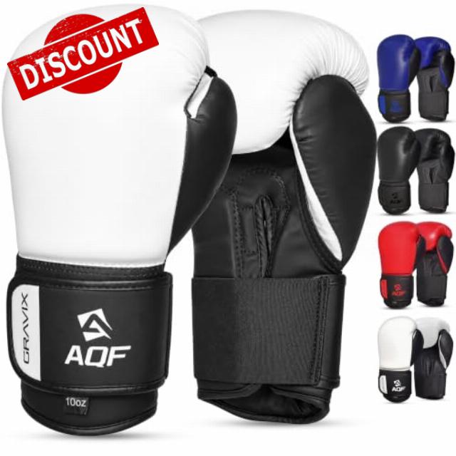 AQF Boxing Gloves Men Women Sparring Training MMA Muay Thai 10-16oz                                                          Heavy Bag Work Punch Glove