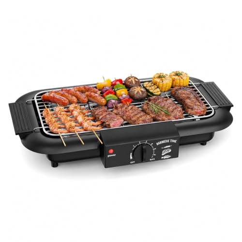 2000W Smokeless Non-Stick Indoor/Outdoor Electric Barbecue with 6 Adjustable Temperature