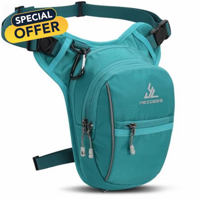 Peicees Drop Leg Bag- Expandable Space Thigh Bag Waterproof Outdoor Motorcycle Bike Ride Hip Pouch Fanny Packs