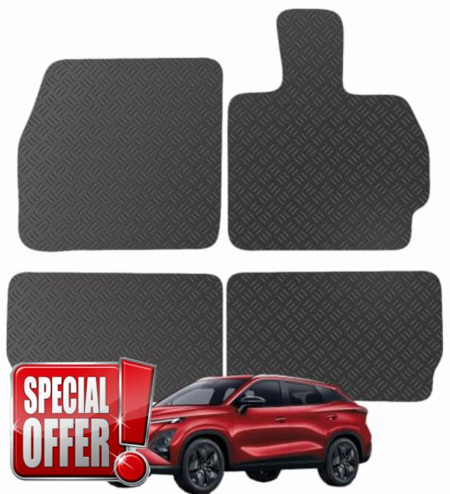 Rubber Car Mats For Omoda 5 Hybrid 2026+ Onwards Tailored Fit Floor Mat Set Complete Accessory Black Custom Fitted - All Weather & Heavy Duty