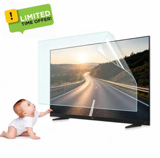 55-inch Anti Glare Film Tv Screen Protector for LED Indoor LCD 4K OLED QLED                                                          Matte Anti-UV Eye-Care Relieves Easy Installation Film Dust Repellent Anti Blue Light Indoor Outdoor Four-Side Full Adhesive
