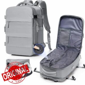 suradar Ryanair Vacuum Backpack Travel Bag with Integrated Pump Grey                                                          Compression Vacpack Travel Backpack 40x30x20 for Women Men Ryanair Cabin Bags 40x30x20 Underseat for Vueling Wizz Ai