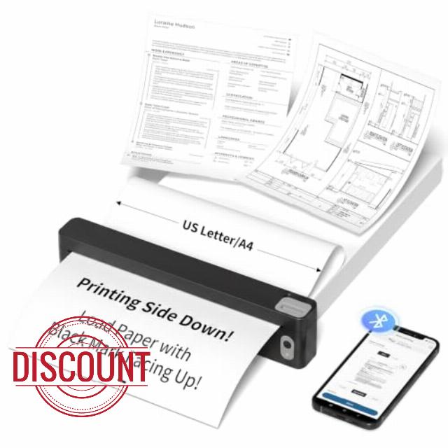 Portable A4 Thermal Printer with Bluetooth