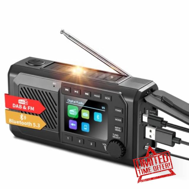 Portable Rechargeable DAB+ FM Radio with Bluetooth