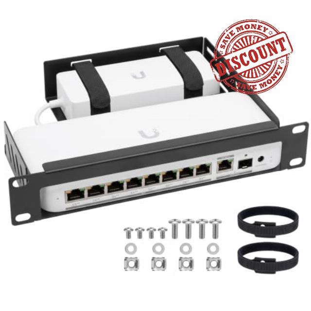 10in 1U Metal Network Rack Mount Compatible with Ubiquiti Flex 2.5G POE Switch USW-Flex-2.5G-8-PoE