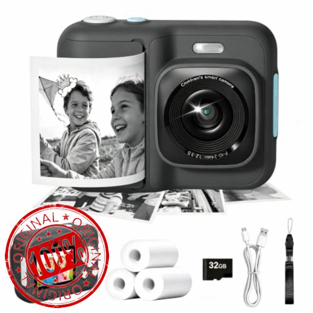 Children's Camera Instant Camera 1080P Instant Camera Kids Black