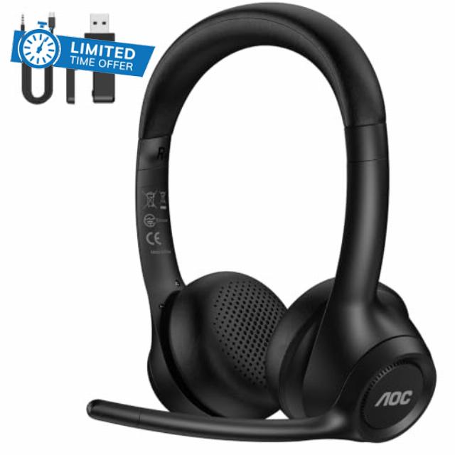AOC Wireless Headset with Microphone for Work