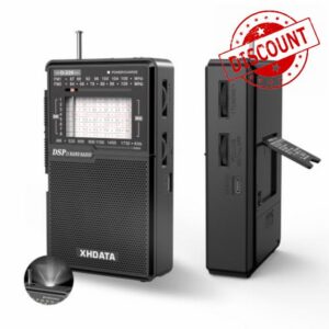 XHDATA D226 Portable Radio FM AM SW Rechargeable Battery Flashlight Black                                                          Pocket Radio with Excellent Reception
