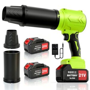 950000RPM Powerful Garden Blower with 2*4 Ah Battery                                                          21V Lightweight Handheld Blower & Car Dryer for Lawn