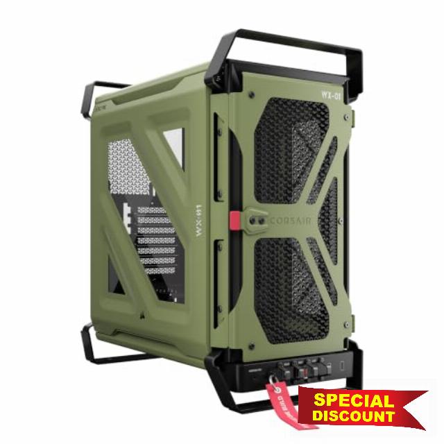 CORSAIR WARTHOG Airflow Durable Mid-Tower PC Case – Olive Drab