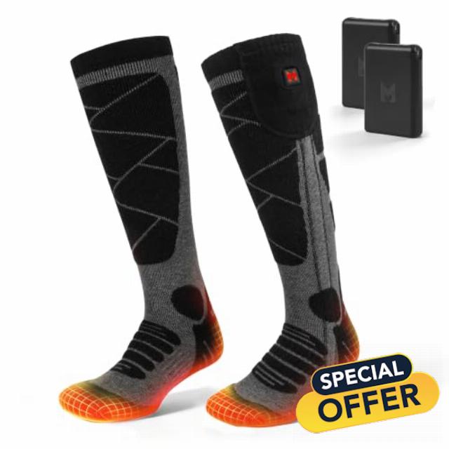 MRAWARM Rechargeable Heated Socks for Men Women                                                          6000mAh Battery