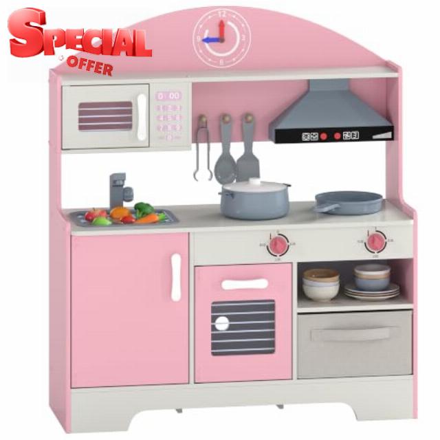 AIYAPLAY Kids Play Kitchen with Lights & Sounds