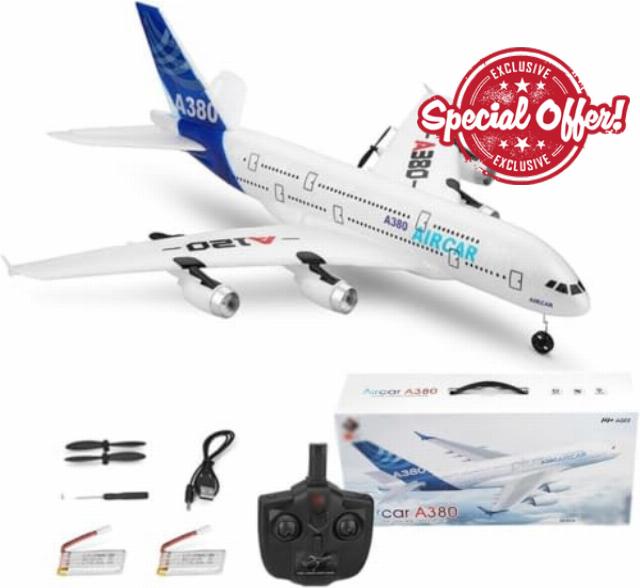 Aircar A380 RC Plane 3CH EPP Foam Beginner Glider                                                          EPP foam