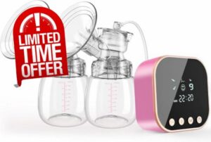 Lulia 4 Modes & 9 Levels Double Electric Breast Pump Strong Suction Portable Breastfeeding Pump