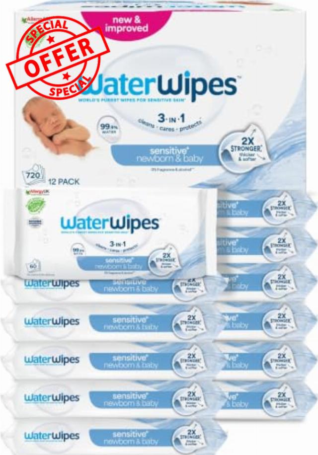 WaterWipes Sensitive+ Newborn & Baby Wipes
