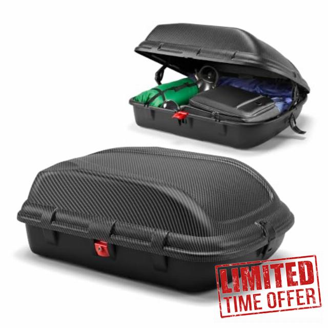 VonHaus Car Roof Box 270L – Weather Resistant Storage Carrier with Carbon Fibre Effect Finish & UV Resistant – 9.5 Cubic Feet with Central Locking System & Universal Fixing for Travel & Luggage