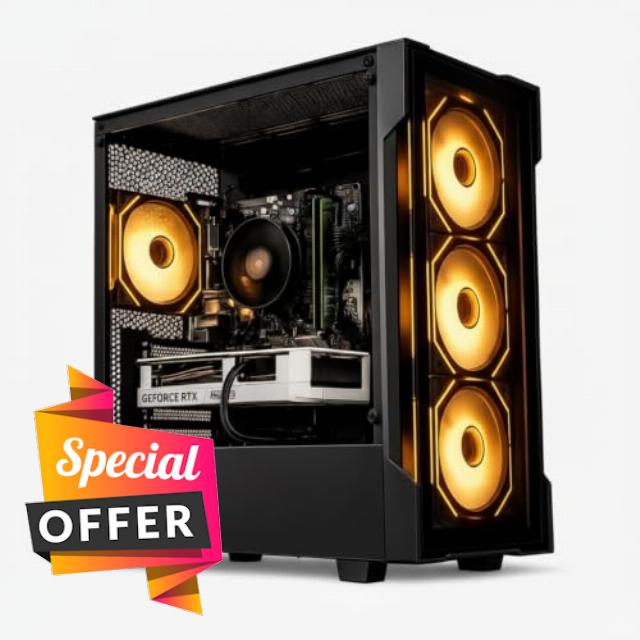 OTZ Gaming PC Ryzen 5 5500 RTX 5060 32GB RAM 1TB SSD Windows 11 650W PSU WiFi VR Ready Desktop Compute