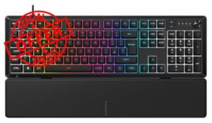 Corsair SKIFF 100 Quiet RGB Wired Gaming Keyboard – UK QWERTY – Black                                                          IP53 Spill & Dust Resistant
