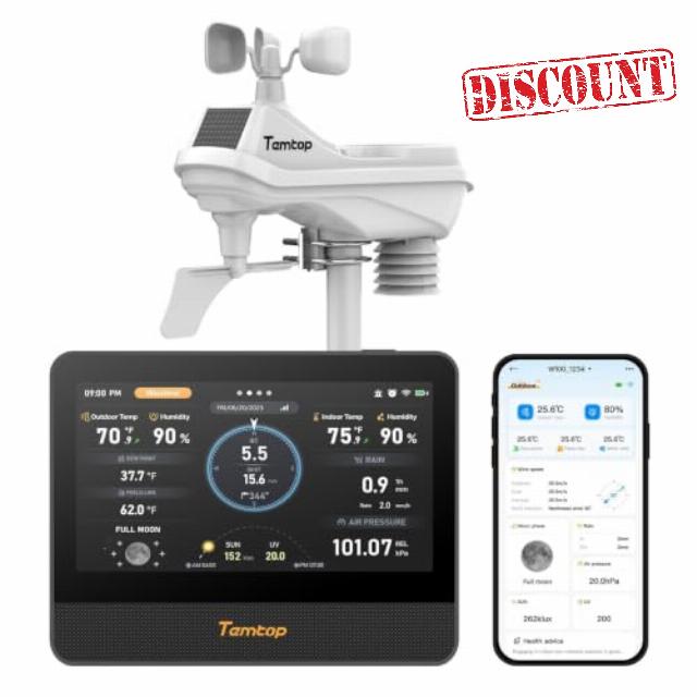 Temtop W100 Smart Weather Station Outdoor Sensor Indoor Air Quality Monitor