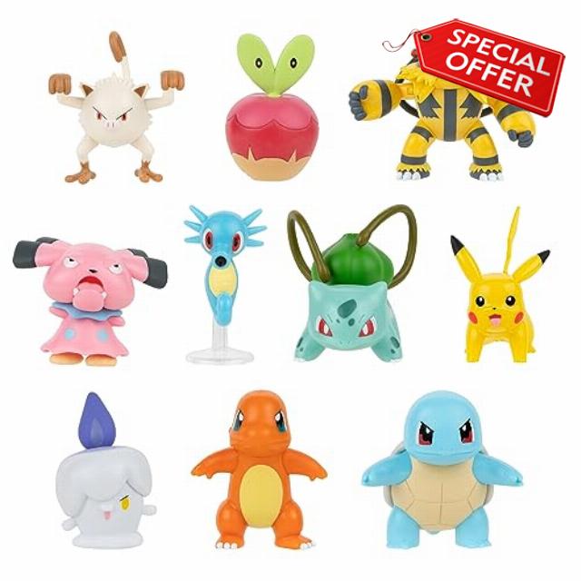 PoKéMoN PKW3301 10 Pack – Nine 2 One 4.5-inch Battle Figure