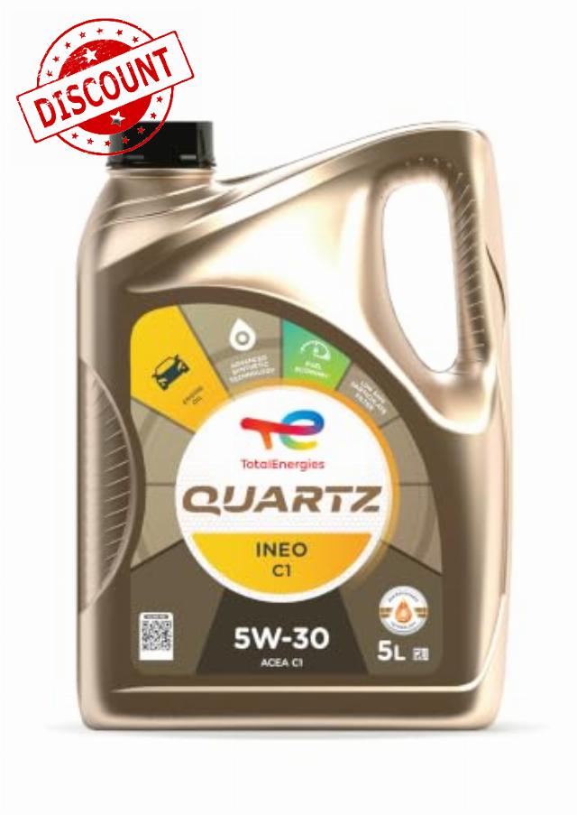 TotalEnergies QUARTZ INEO C1 5W30 Advanced Synthetic Engine Oil - Approved by JAGUAR LAND ROVER STJLR.03.5005 - Petrol & Diesel Motor Oil - 5L
