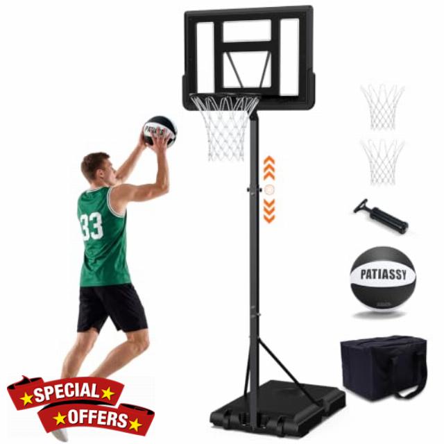 10FT Portable Basketball Hoop Outdoor for Kids Teens & Adults                                                          Heavy Duty Square Tube Frame
