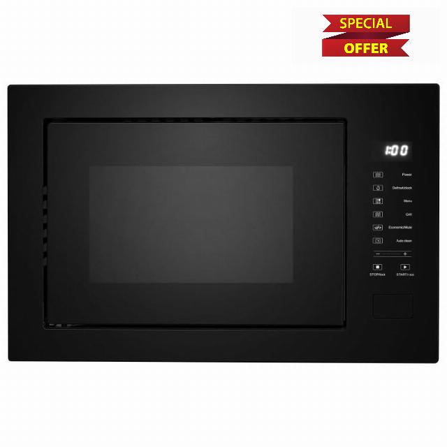 electriQ 25L Built-In Microwave with Grill - Black