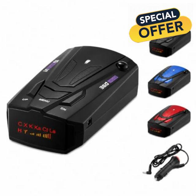 Speeder Pro Radar Detector Car Radar Speed Camera Warning Device Long Range Detection 360 Degree Coverage Voice Alert System For Road Monitoring And Driving Awareness Support (Black)