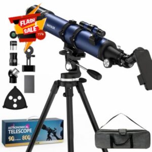 90mm Aperture Telescope 800mm Focal Length Refractor for Beginners & Adult