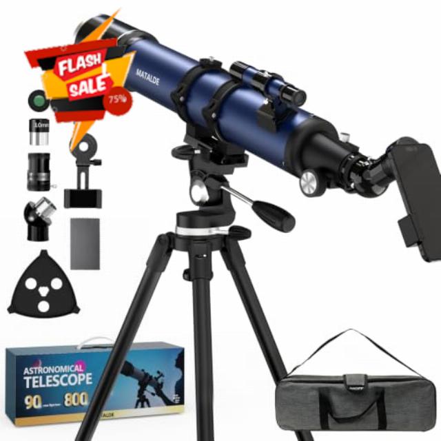 90mm Aperture Telescope 800mm Focal Length Refractor for Beginners & Adult