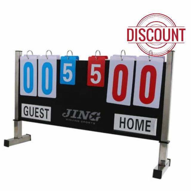Sports Scoreboard Manual Counter Flip Scoreboard Large Contrast Numbers Home Guest Indicators Metal Freestanding Base Suitable for Indoor Courts School Games League Events